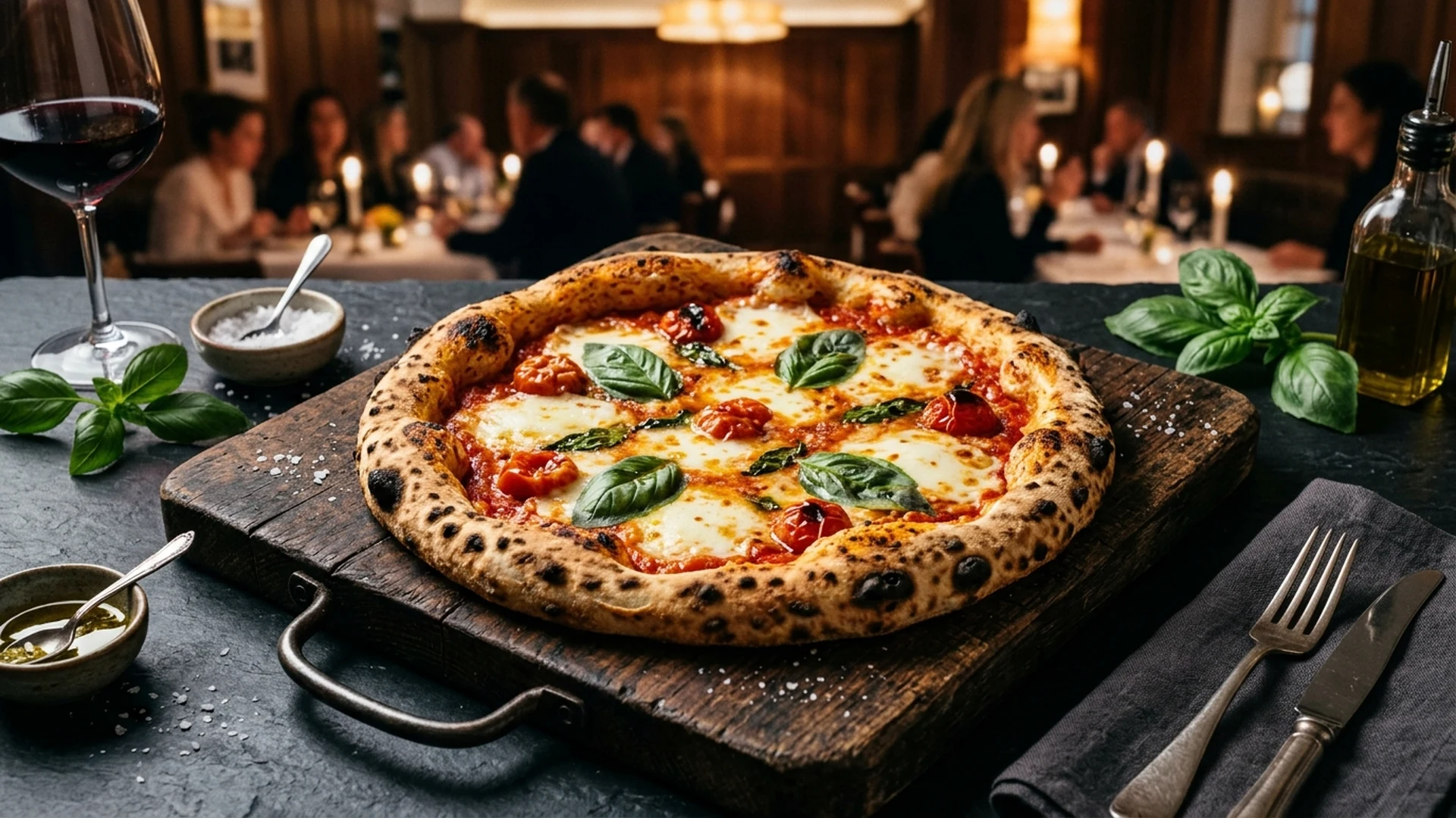 Artisan Round Margherita Gourmet Pizza at Amante Pizza